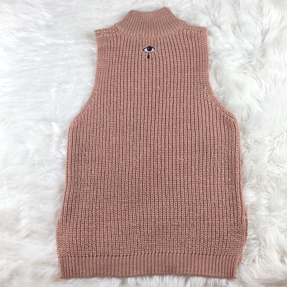 NWOT! Obey Knit Turtleneck Sleeveless Sweater Top